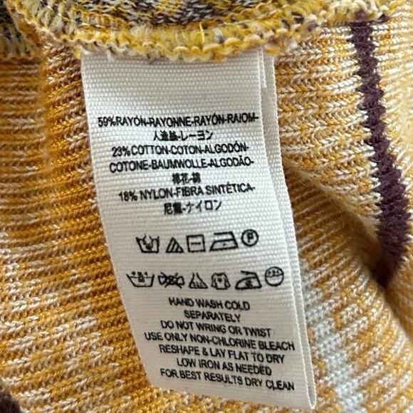 Free People Women Long Sleeve Knit Sweater Gold Fall Pullover Boho Hippie Small - Picture 7 of 8